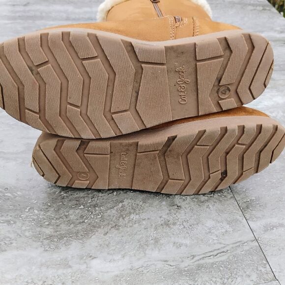 Cat & Jack Girls Size 4 Faux Suede Sherpa Insulated Full Zip Boot - Picture 9 of 13